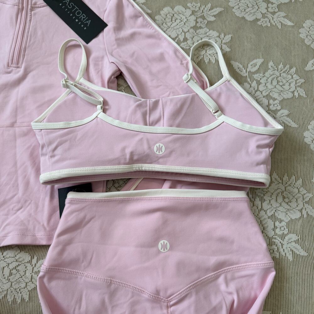 Astoria Activewear Three-Piece Pink Workout Set Size Small NWT - Picture 3 of 5